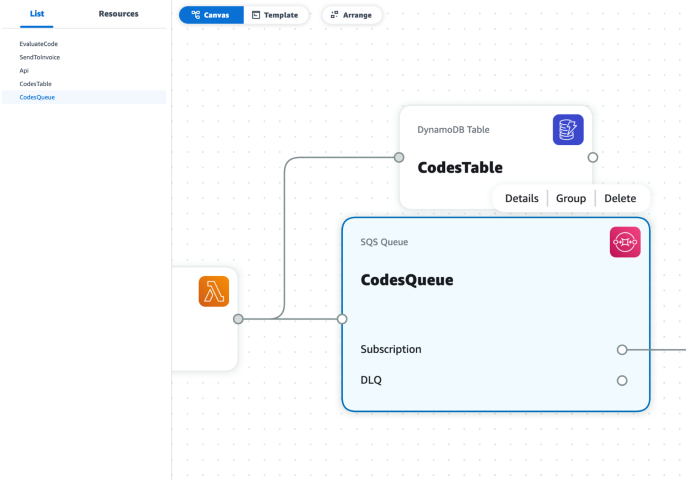 Application Composer browse available resources