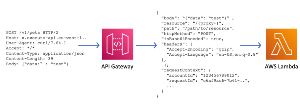 Amazon API Gateway HTTP request payload