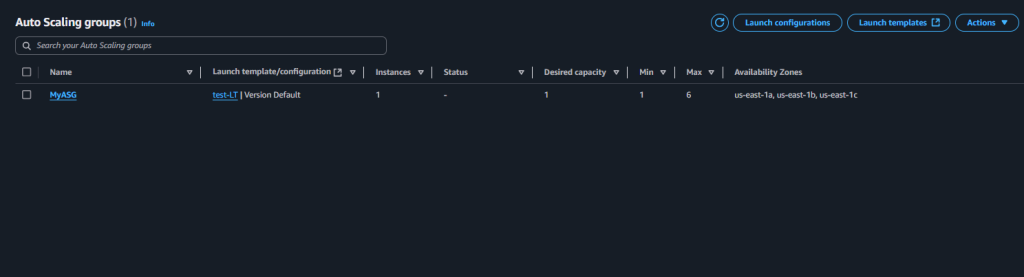 Figure 1: In the Amazon EC2 console, choose the ASG that you want to scale