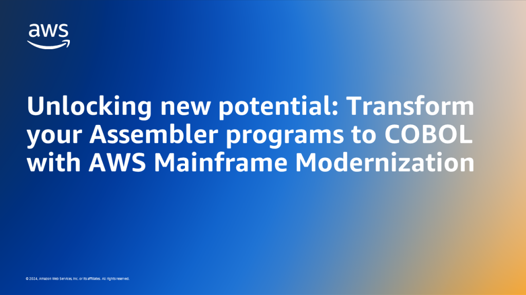 Unlocking new potential: Transform your Assembler programs to COBOL with AWS Mainframe Modernization