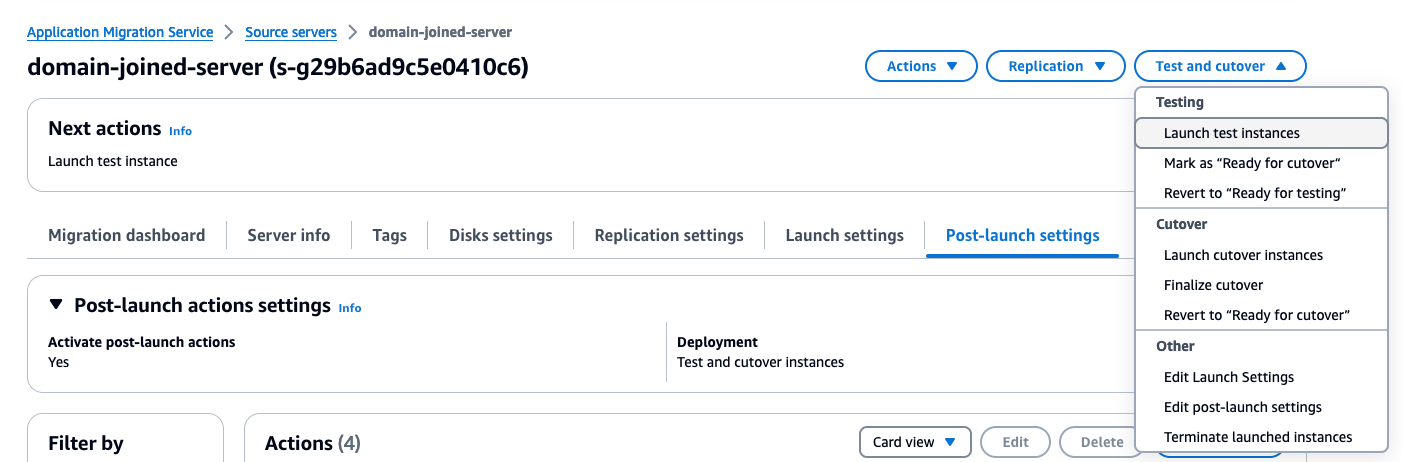  Figure 5: Screenshot of Launching test instances.