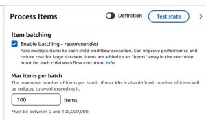 AWS Step Function Distributed Map Item Batching
