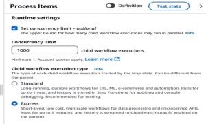 AWS Step Function Distributed Map Concurrency limit