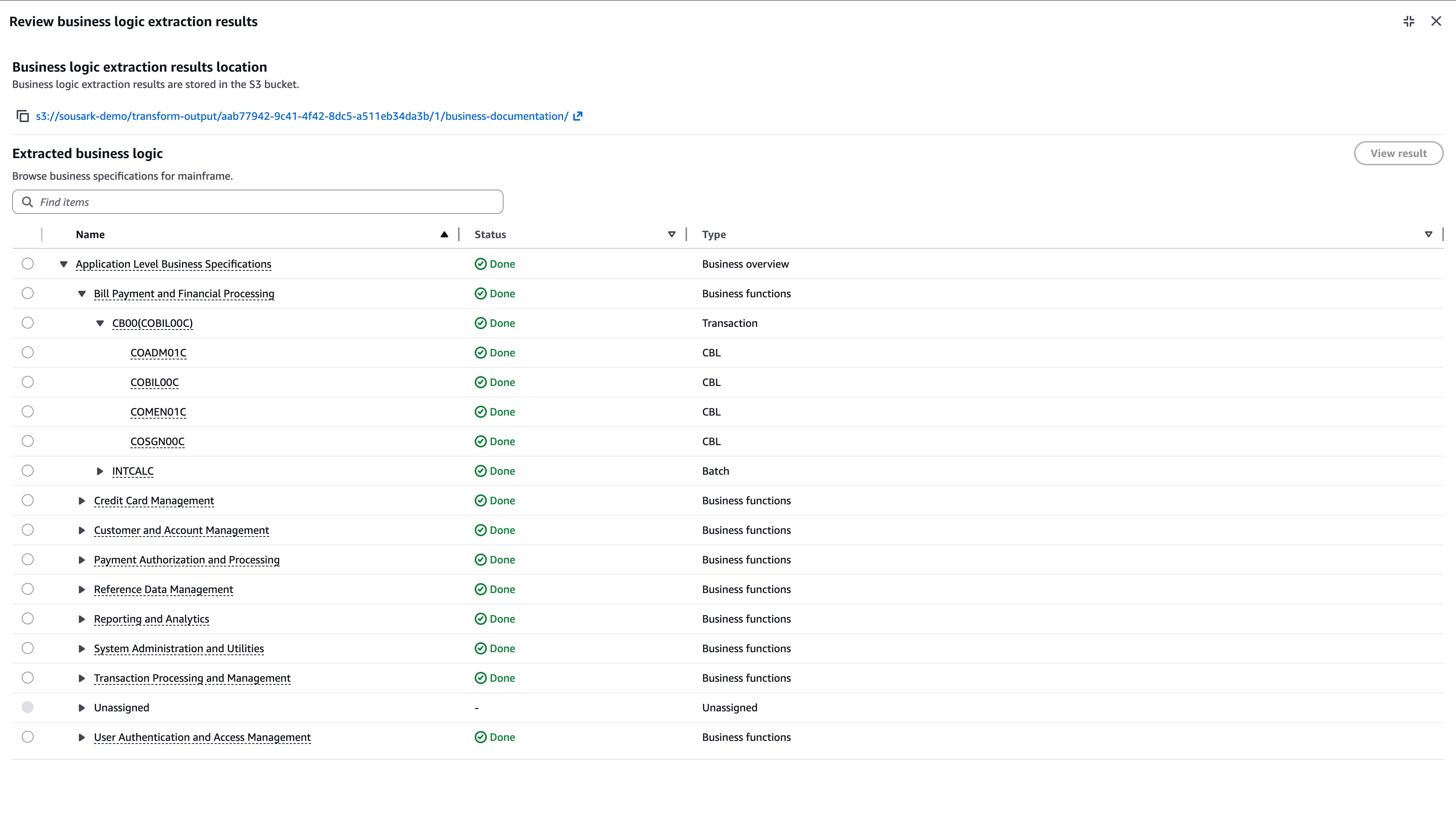 Business logic extraction at four levels