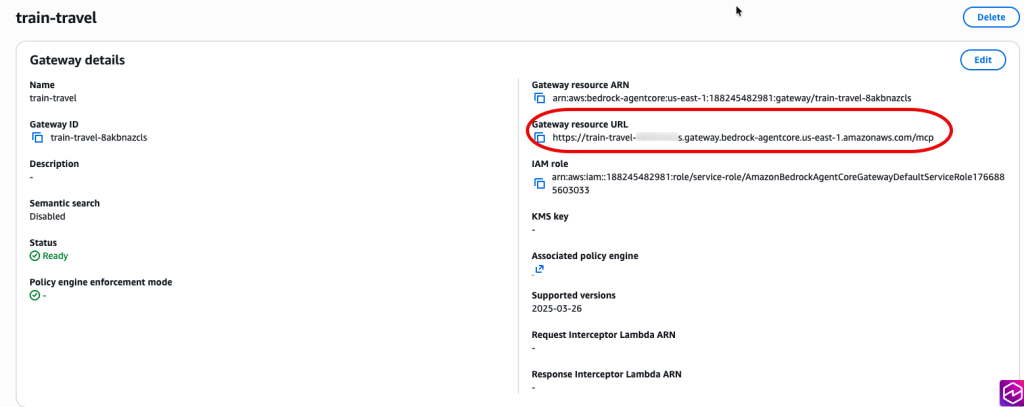 Gateway resource URL