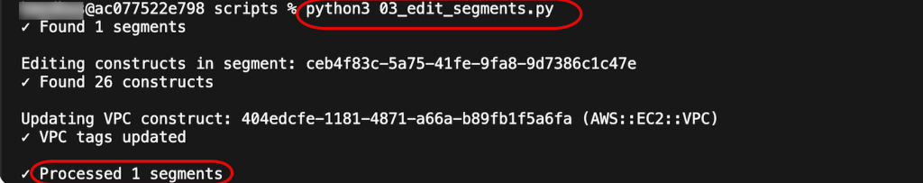 Edit segments and constructs