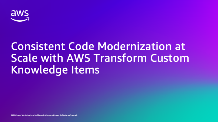 Consistent Code Modernization at Scale with AWS Transform Custom Knowledge Items