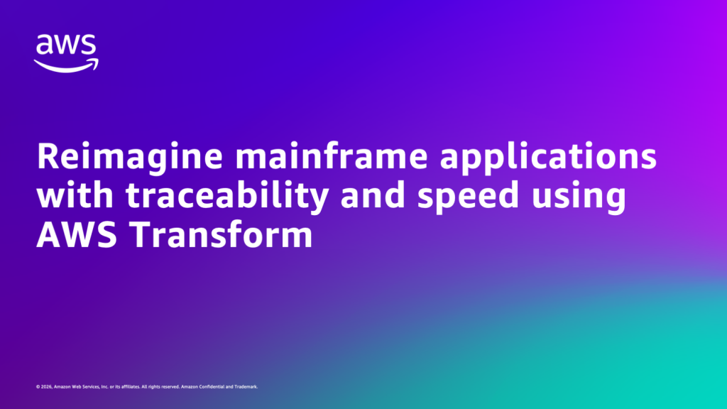 Reimagine mainframe applications with traceability and speed using AWS Transform
