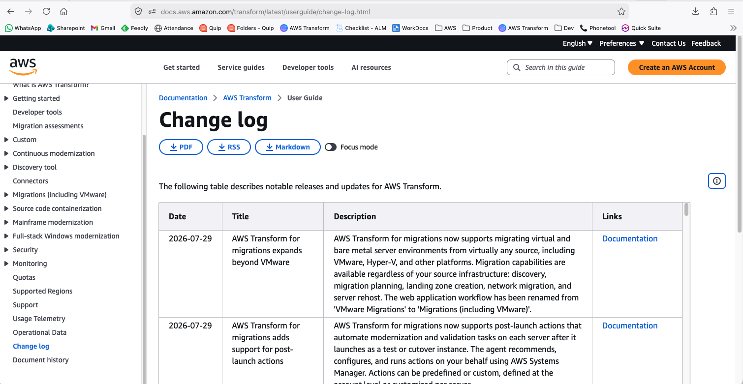 Change log