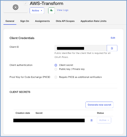 Okta Admin Console