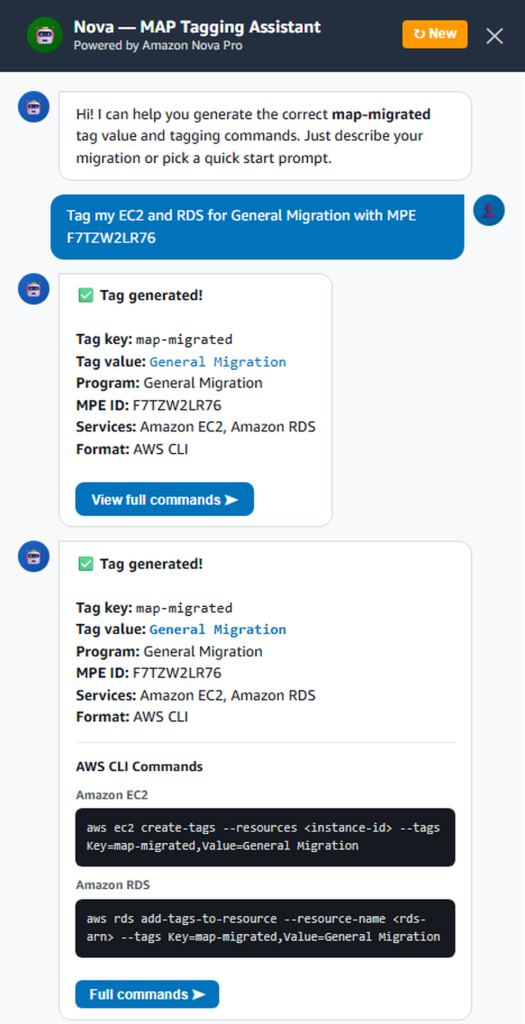 Figure 3: Generated AWS CLI and Terraform tagging commands
