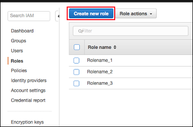 Screenshot showing the "Create new role" button