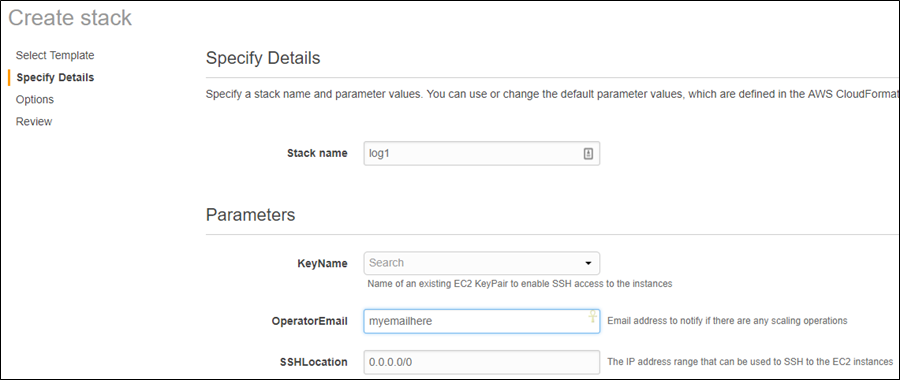 Screenshot of the "Specify Details" page Screenshot of the "Specify Details" page
