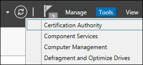 Screenshot of "Certification Authority" in the drop-down menu