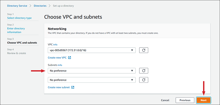 Figure 2: Selecting Subnet preference