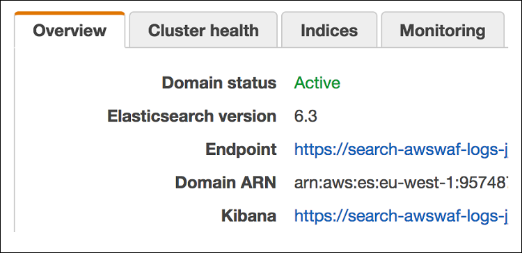 Figure 3: Identifying the Kibana management URL