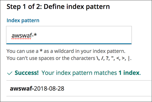 Figure 9: Configuring the Kibana index pattern