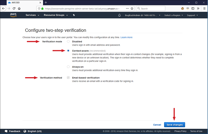 Figure 1: Select the verification mode and the verification method