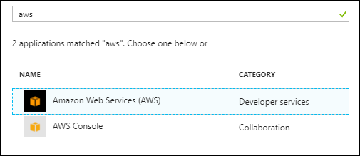 Figure 3: Select "Amazon Web Services (AWS)