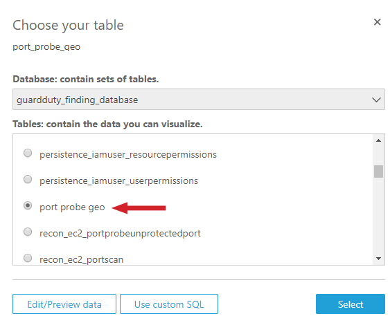 Figure 13: Select the "port prob geo view" you created in step 5