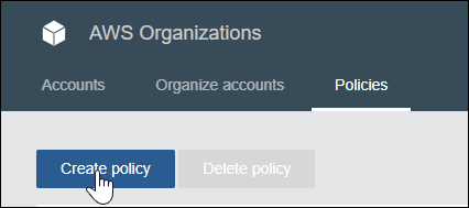 Figure 1: Select "Create policy" on the "Policies" tab