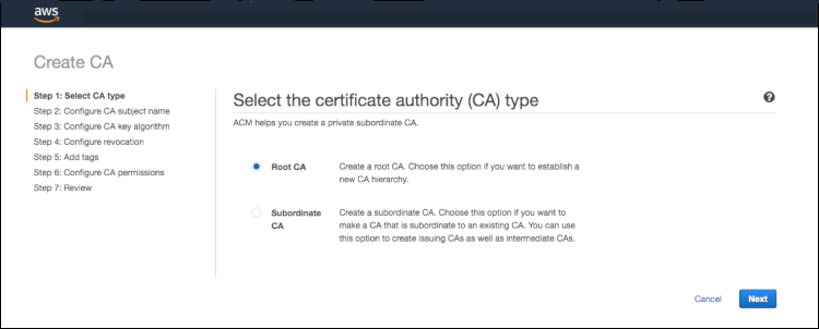 Figure 1: Issue certificates after creating a root and subordinate CA