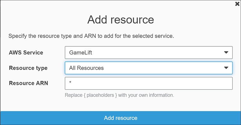 Figure 9: Select resource type as All Resources