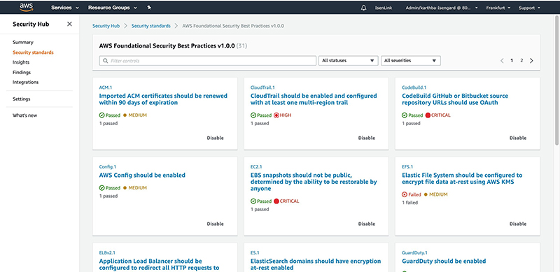 Figure 4: AWS Foundational Security Best Practices controls page