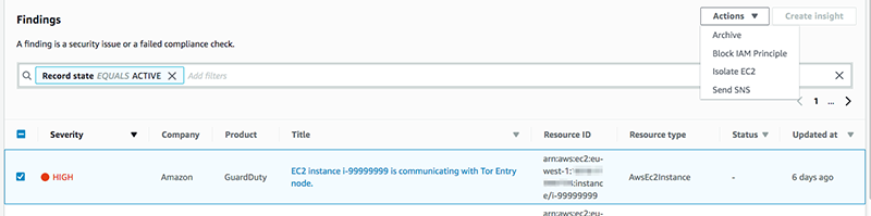 Figure 5: Security Hub integration