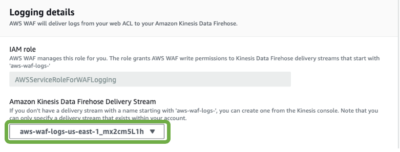 Figure 8: Select the Kinesis Firehose