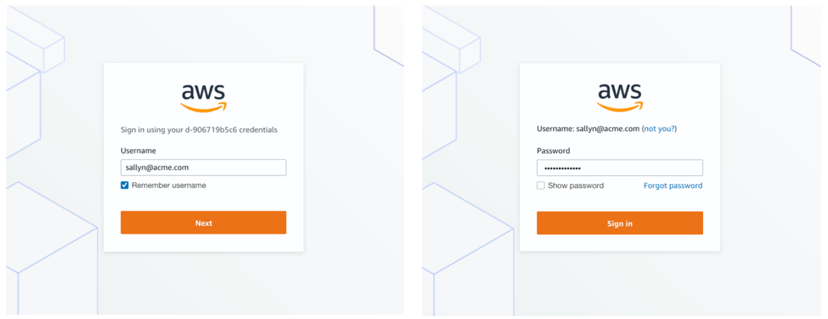 Figure 1: New AWS IAM Identity Center sign-in