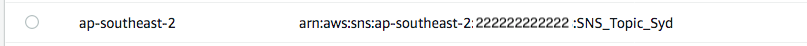 Figure 5: An SNS topic for centralized incident notification