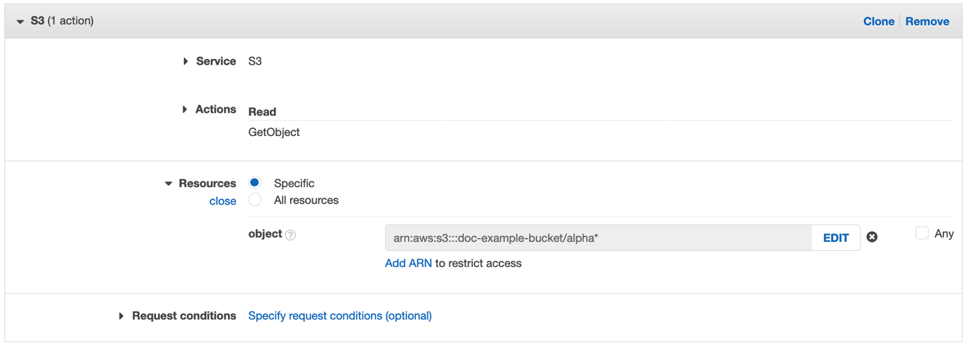 Figure 6: ARN added for S3 object