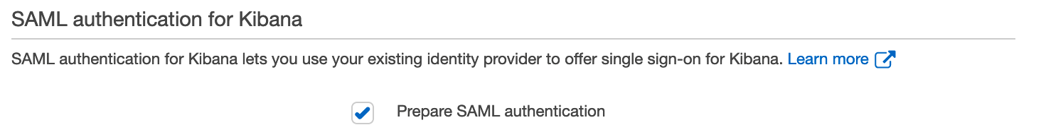 Figure 6: Choose Prepare SAML authentication if you plan to use it