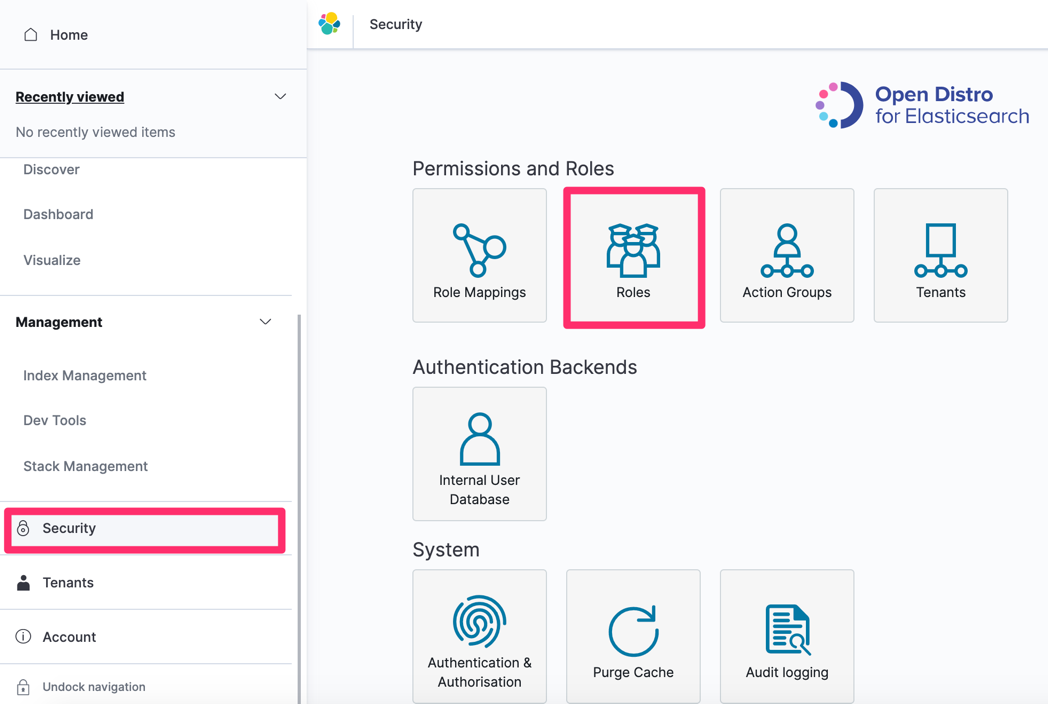 Figure 1: Choose security roles