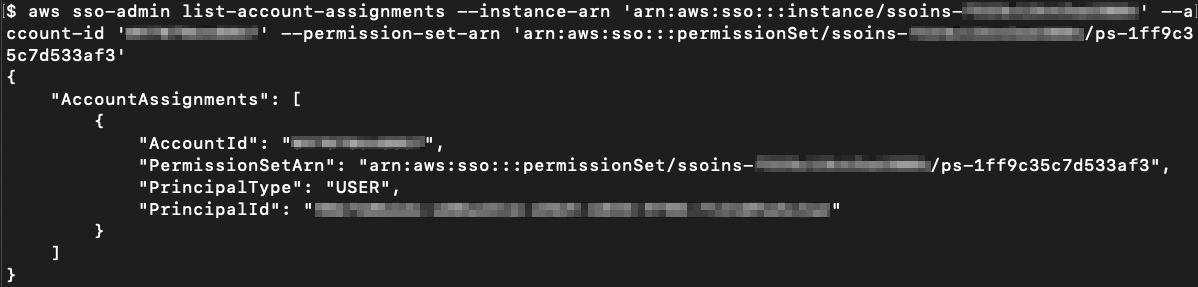 Figure 20: View the permission set and the user or group attached to the AWS account