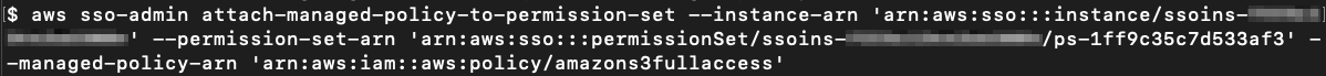 Figure 8: Attaching the AWS managed policy amazons3fullaccess to the EC2-S3-FullAccess permission set