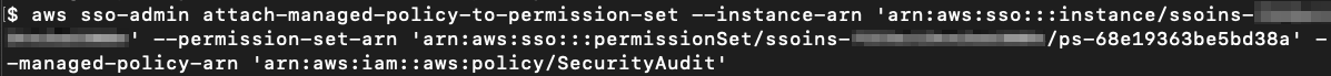 Figure 9: Attaching the AWS managed policy SecurityAudit to the AuditAccess permission set