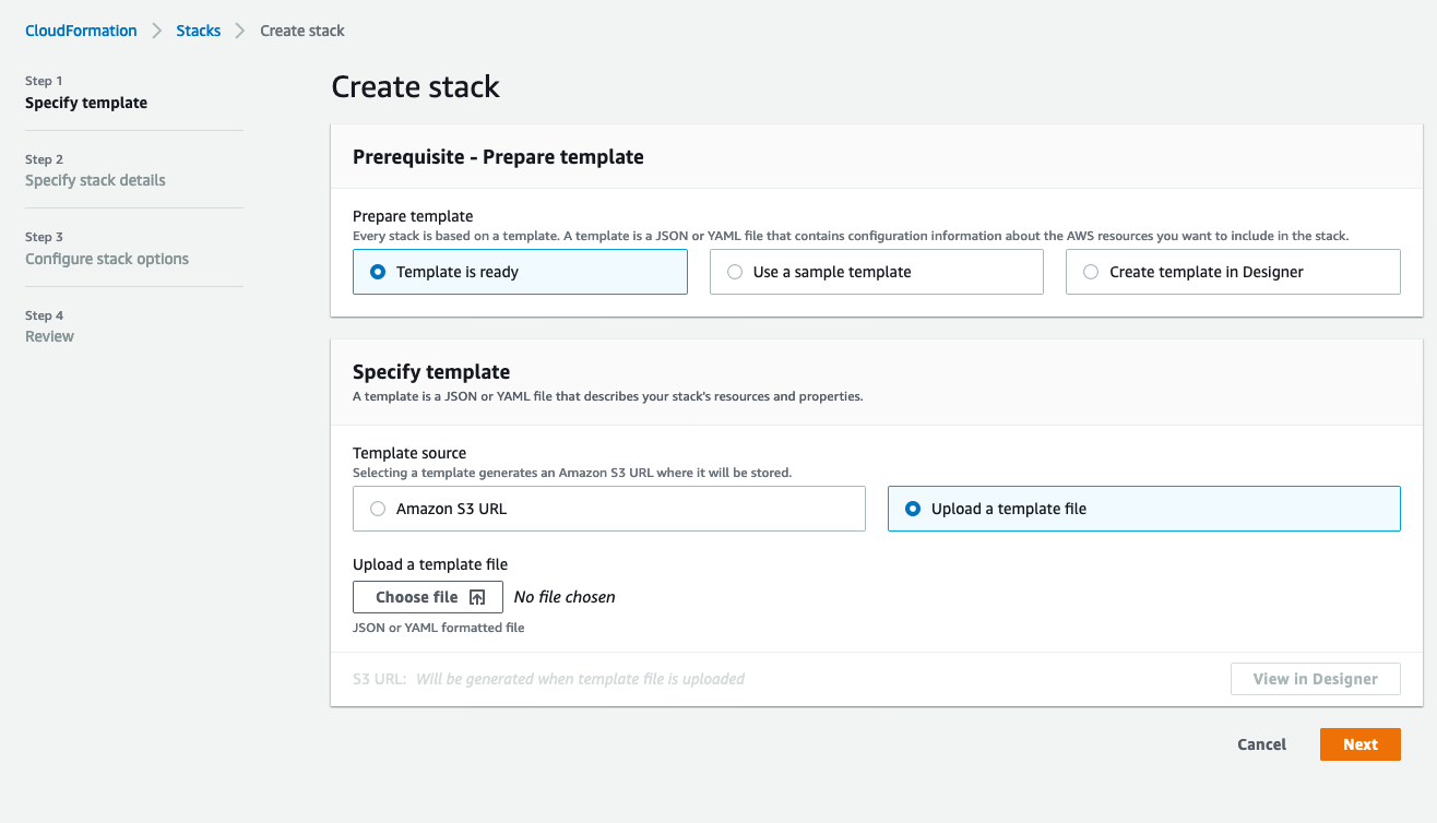 Figure 2: CloudFormation stack creation