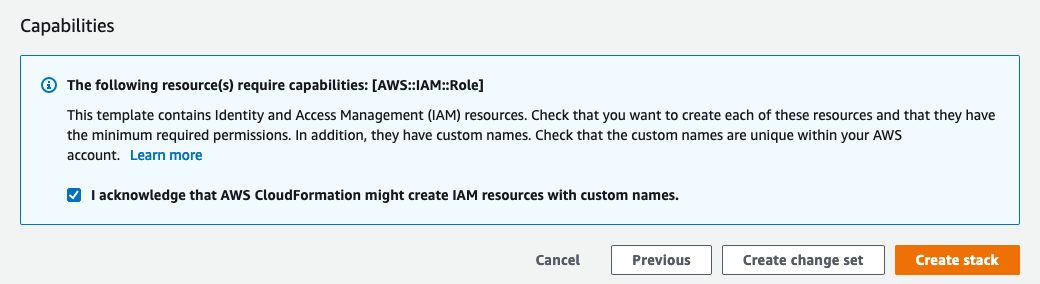 Figure 4: CloudFormation IAM notification