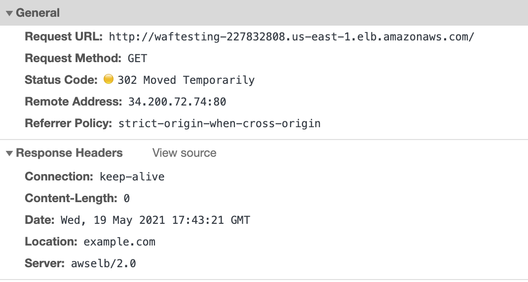 Figure 4: Verifying response in the browser tools for custom response