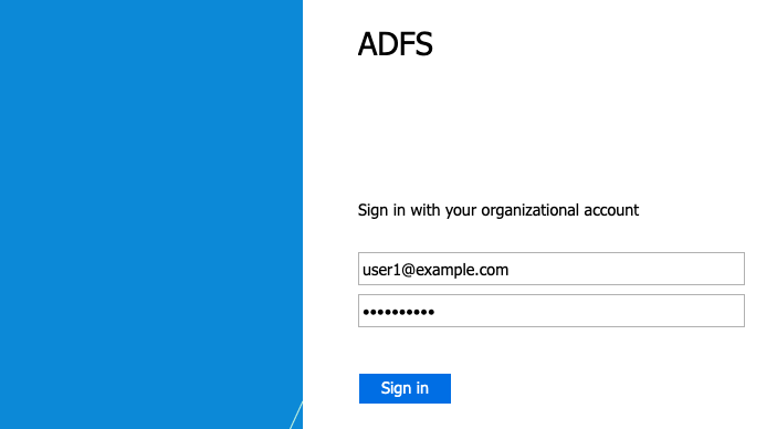 Figure 17: The AD FS sign-in screen with user credentials