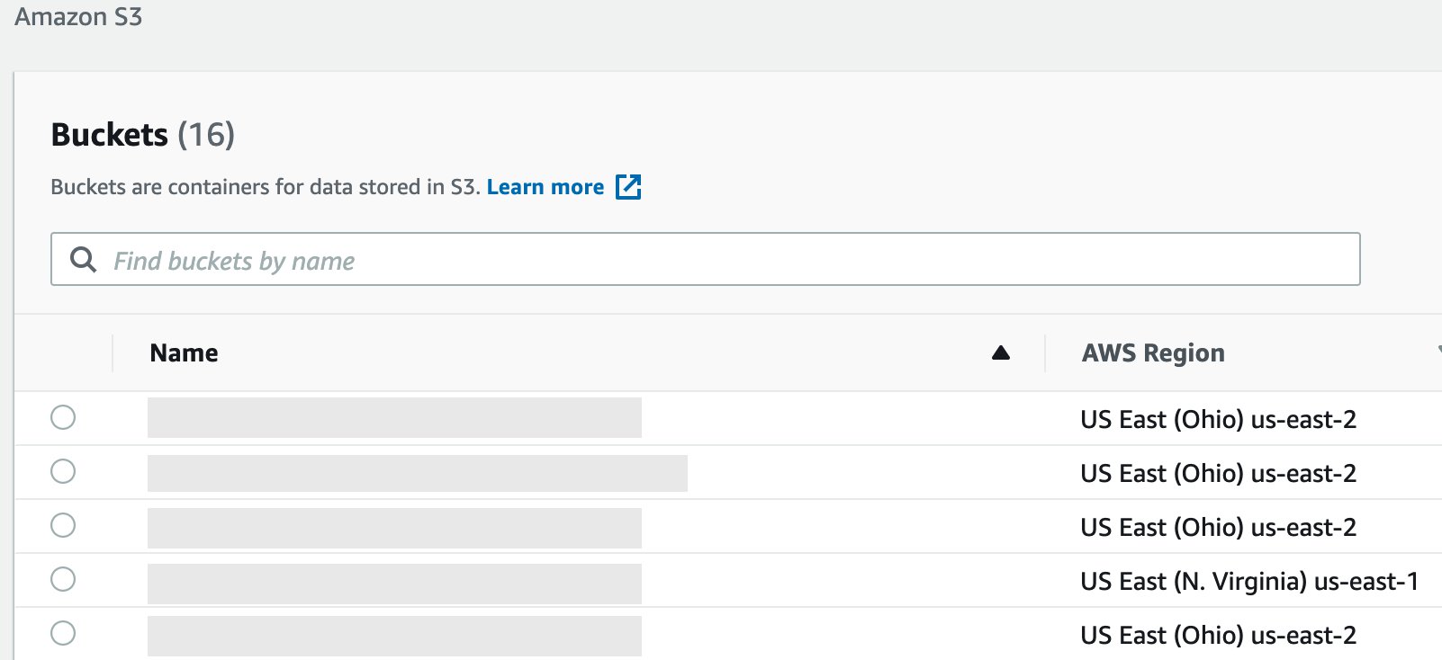 Figure 8: Amazon S3 console view – the user is connected to AWS Client VPN