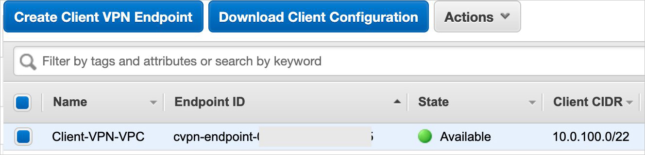 Figure 5: Client VPN endpoint