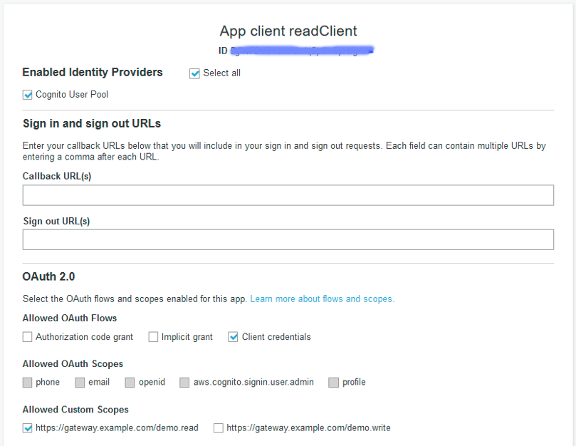 Figure 3: App client configuration