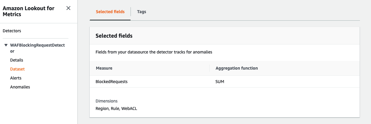 Figure 7: Creating an Amazon Lookout for Metrics dataset