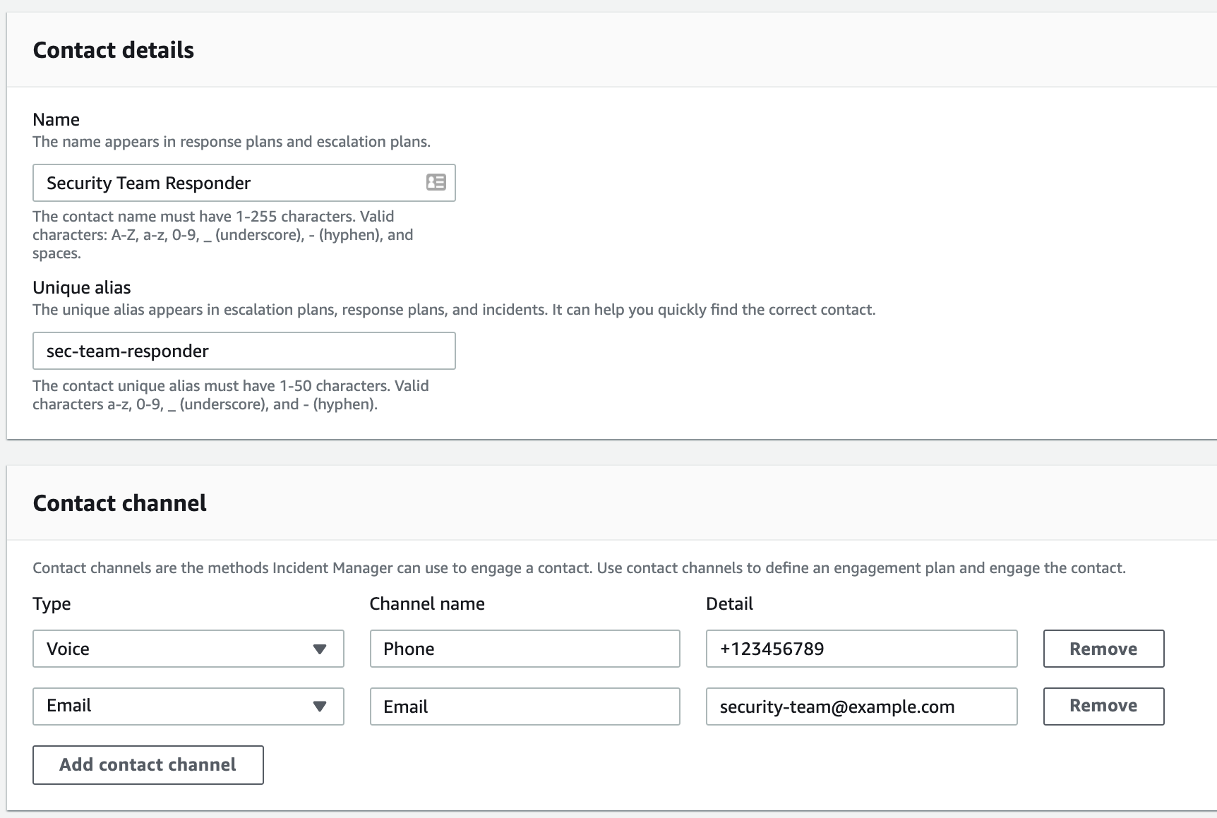 Figure 1: Adding contact details