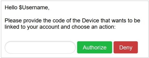 Figure 8: The user UI for approving or denying the authorization request