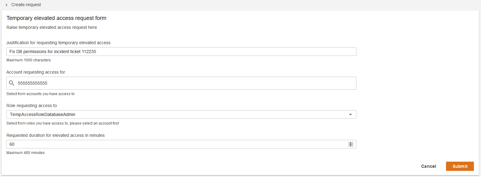 Figure 4: Submitting requests