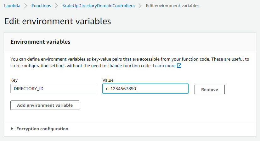 Figure 11. The "Edit environment variables" screen